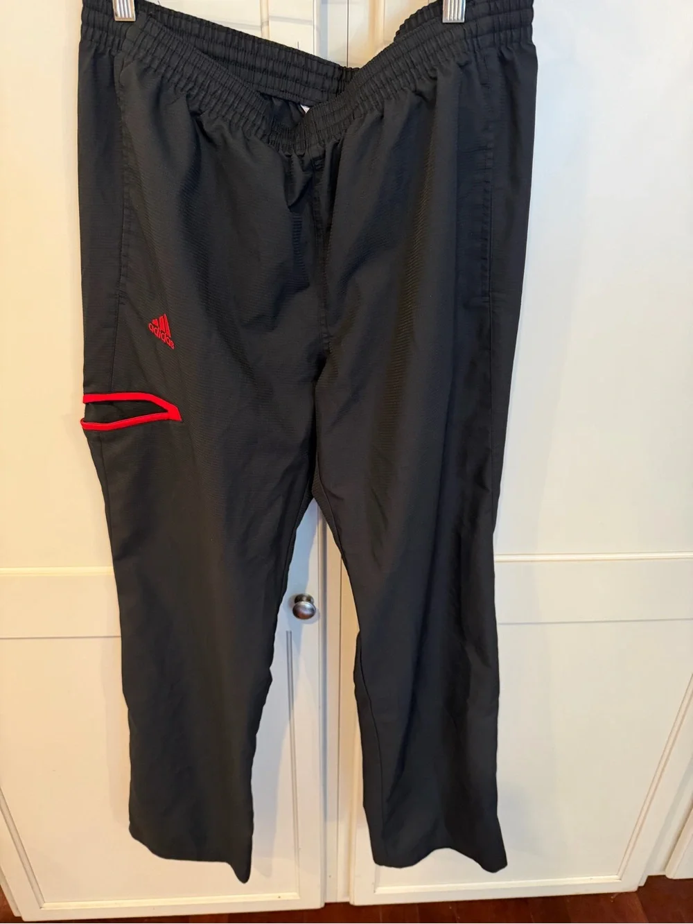 adidas Black Joggers with Red Trim